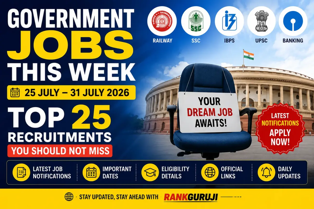 Government Jobs This Week (25 July – 31 July 2026): Top 25 Recruitments You Should Not Miss